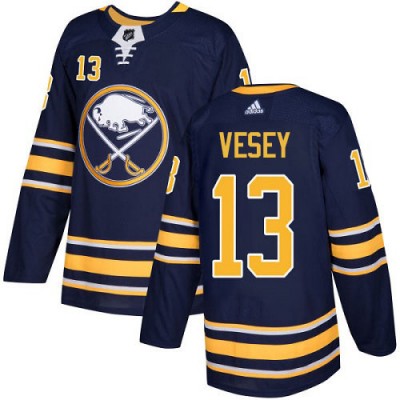 Adidas Buffalo Sabres #13 Jimmy Vesey Navy Blue Home Authentic Stitched NHL Jersey Men's